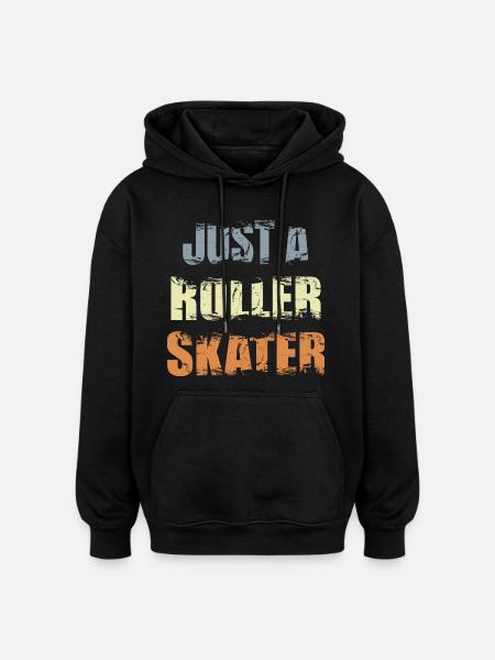 Funny roller skater - Oversized Unisex Hoodie - black