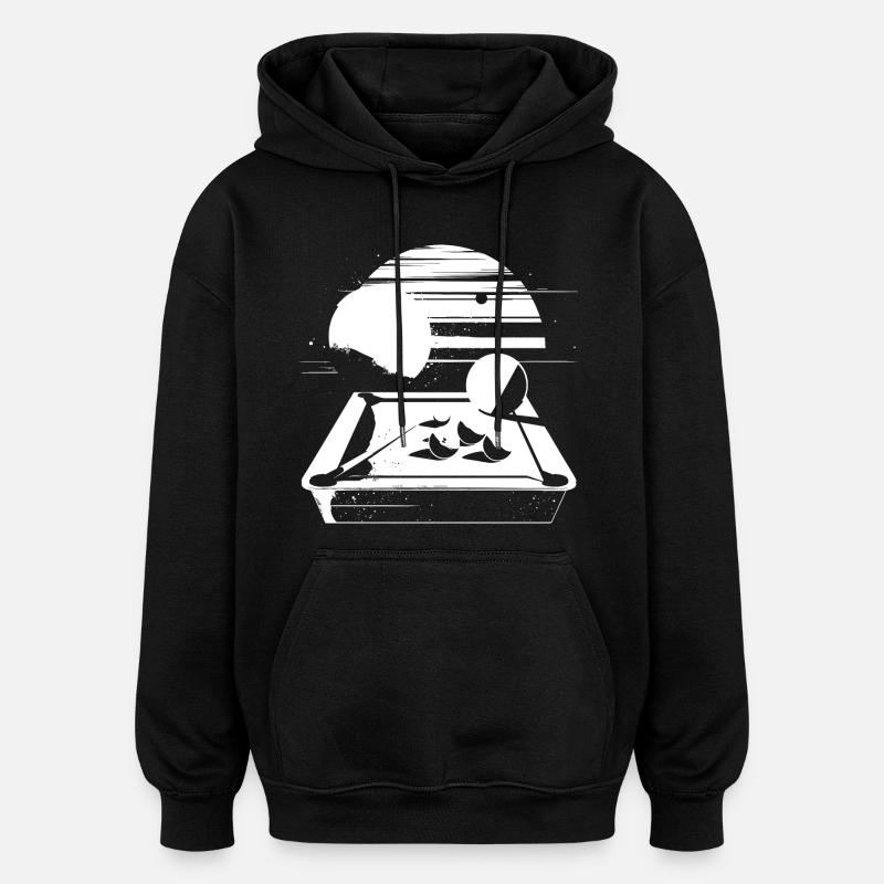 Graphismes de billard - Sweat à capuche oversize unisexe - noir