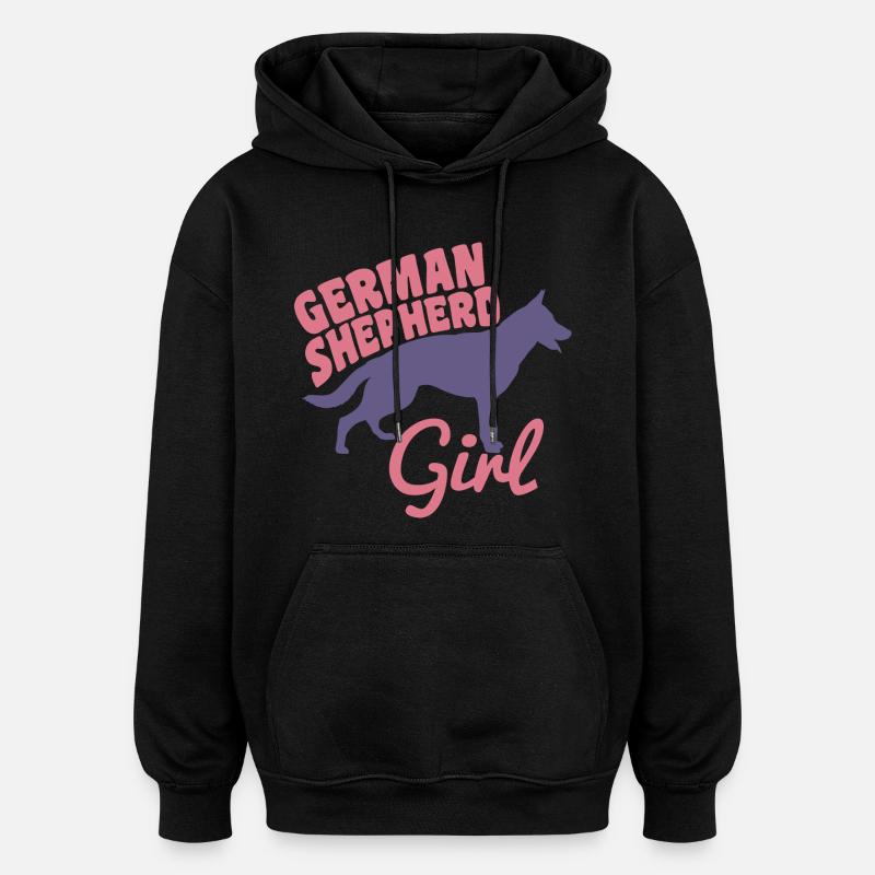 Schäferhund Mädchen - Oversized Unisex Hoodie - Schwarz