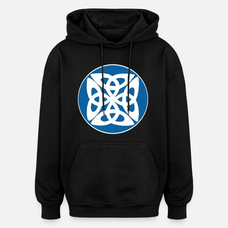Symbole celte bleu - Sweat à capuche oversize unisexe - noir