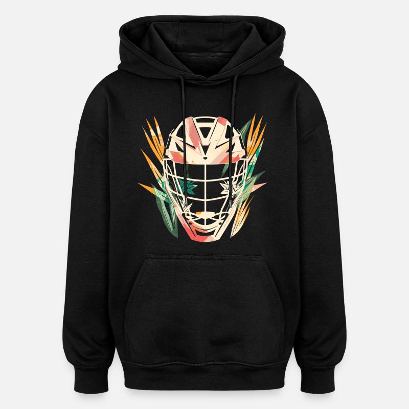 Casque de crosse dessin animé - Sweat à capuche oversize unisexe - noir