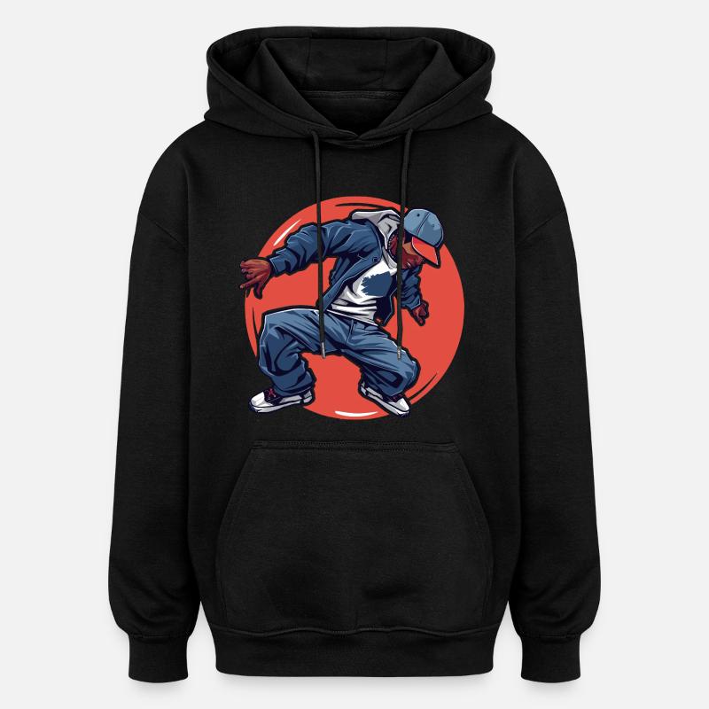 Breakdance - Sweat à capuche oversize unisexe - noir