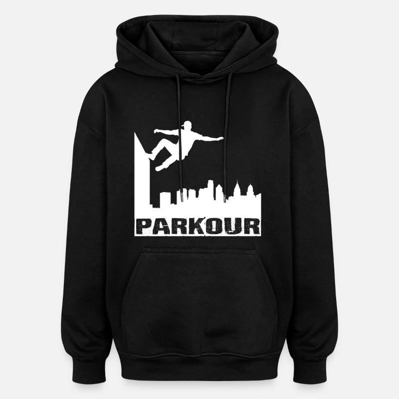 Parkour - Sweat à capuche oversize unisexe - noir