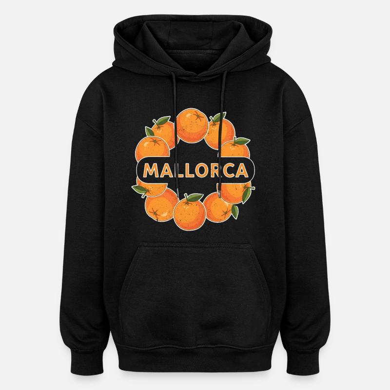 Mallorca Orangen Kreis - Oversized Unisex Hoodie - Schwarz