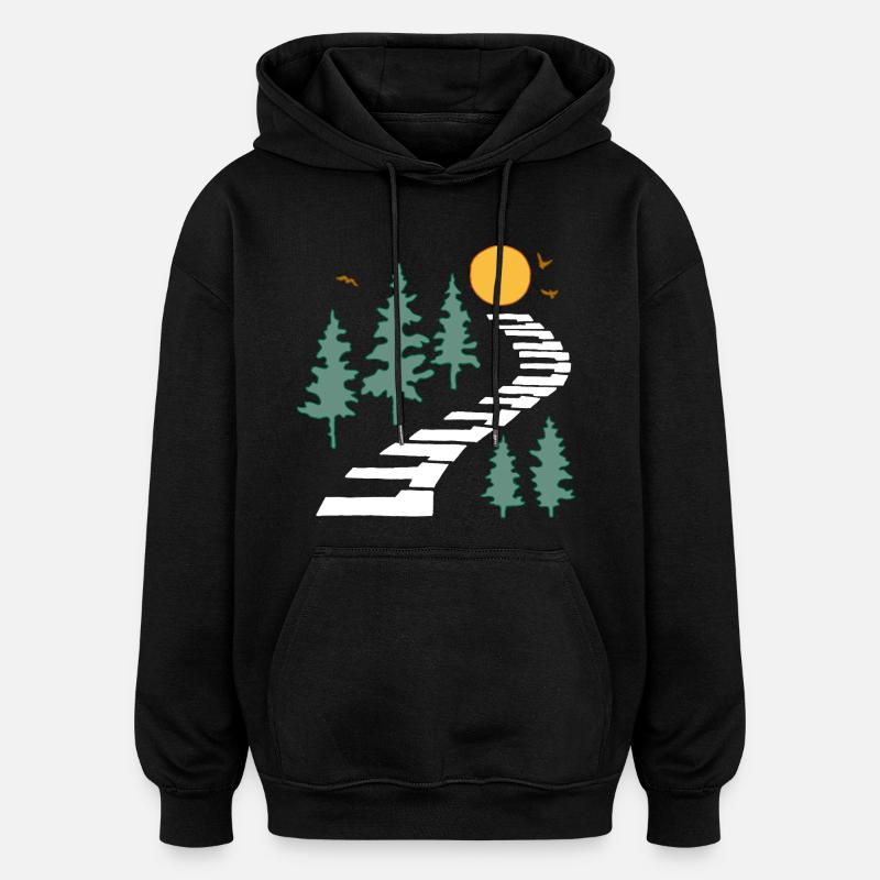 Le chemin musical - Sweat à capuche oversize unisexe - noir