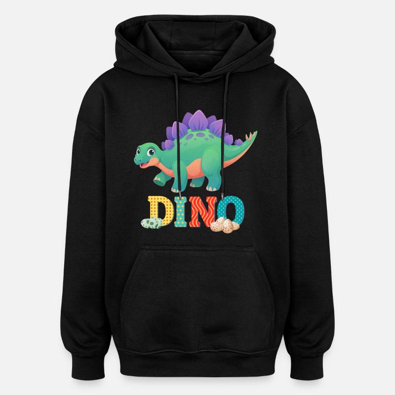 dino - Sweat à capuche oversize unisexe - noir