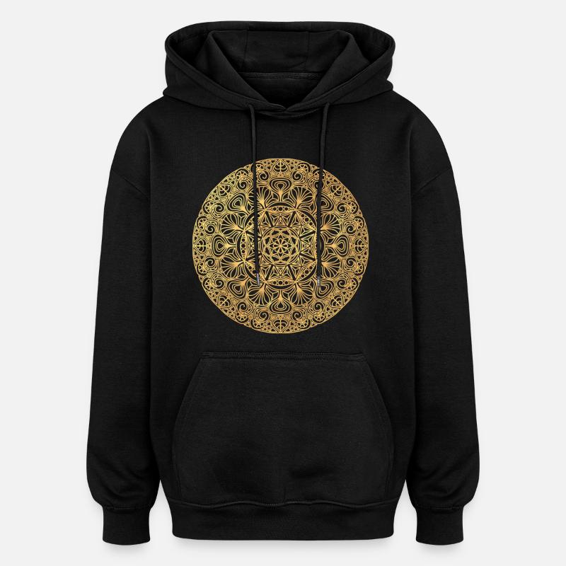 Jugendstil  Mandala - gold - Oversized Unisex Hoodie - Schwarz