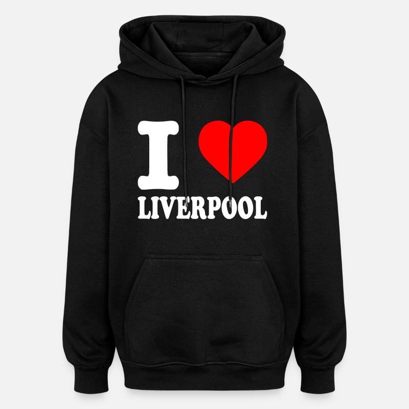 Liverpool - Sweat à capuche oversize unisexe - noir