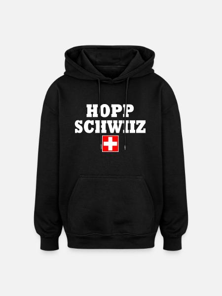 Hopp schwiiz - Oversized Unisex Hoodie - black
