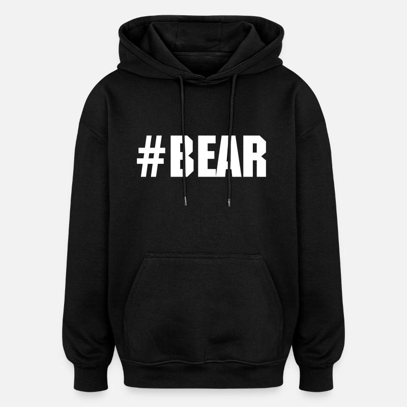 ours - Sweat à capuche oversize unisexe - noir