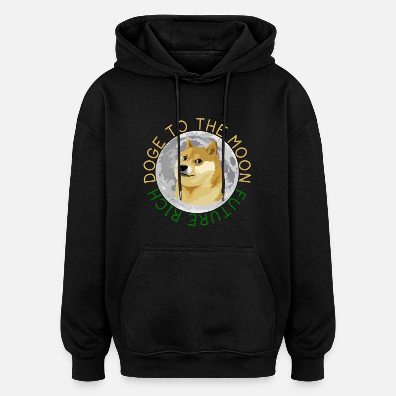 Doge LA LUNE - Sweat à capuche oversize unisexe - noir