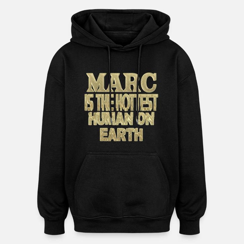 Marc - Sweat à capuche oversize unisexe - noir