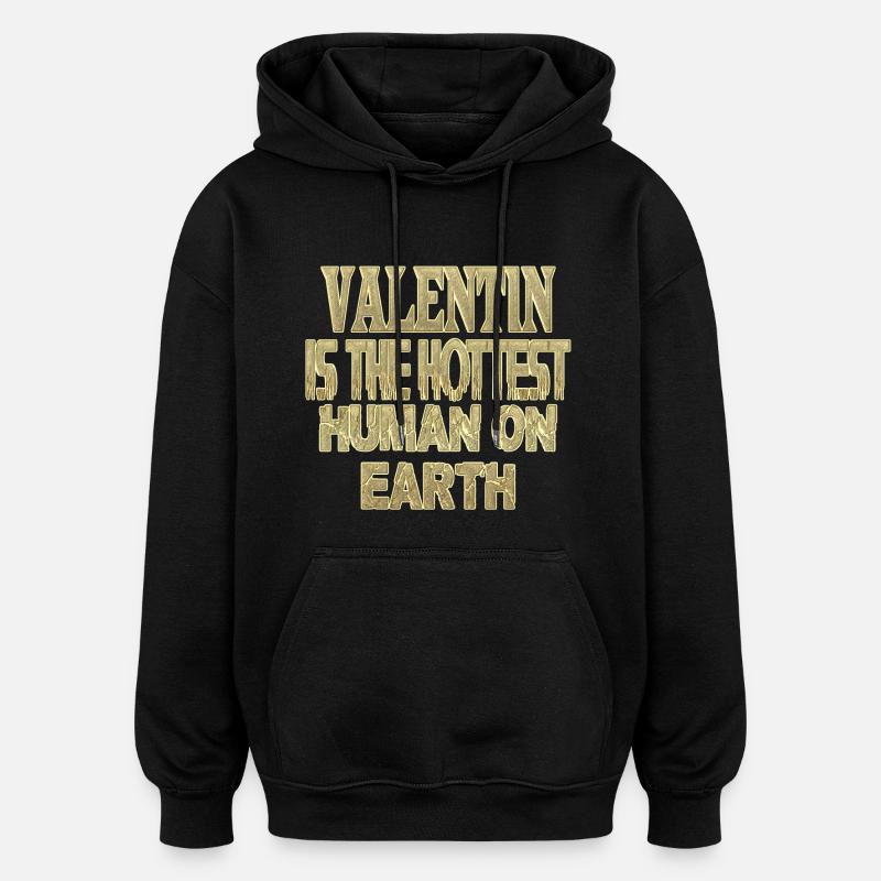 Valentin - Sweat à capuche oversize unisexe - noir