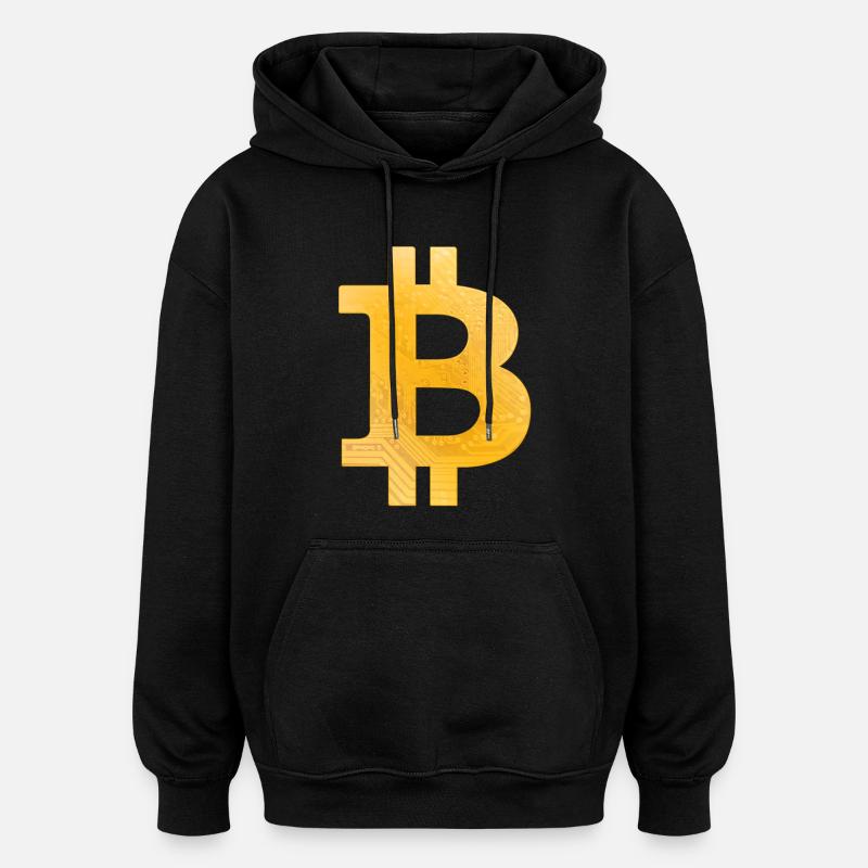 Bitcoin - Sweat à capuche oversize unisexe - noir