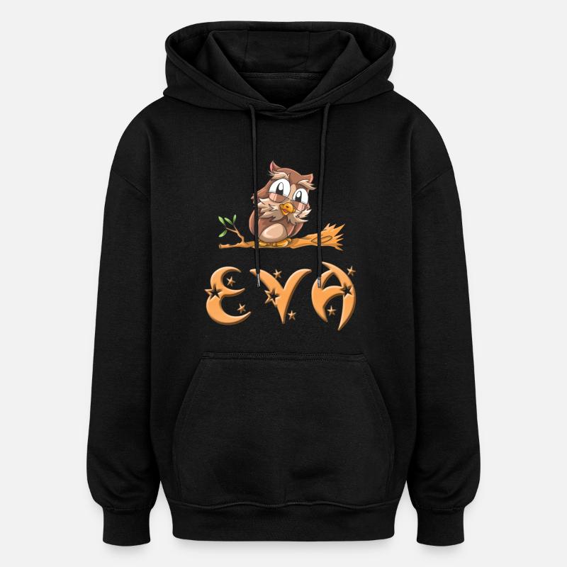 Hibou Eva - Sweat à capuche oversize unisexe - noir