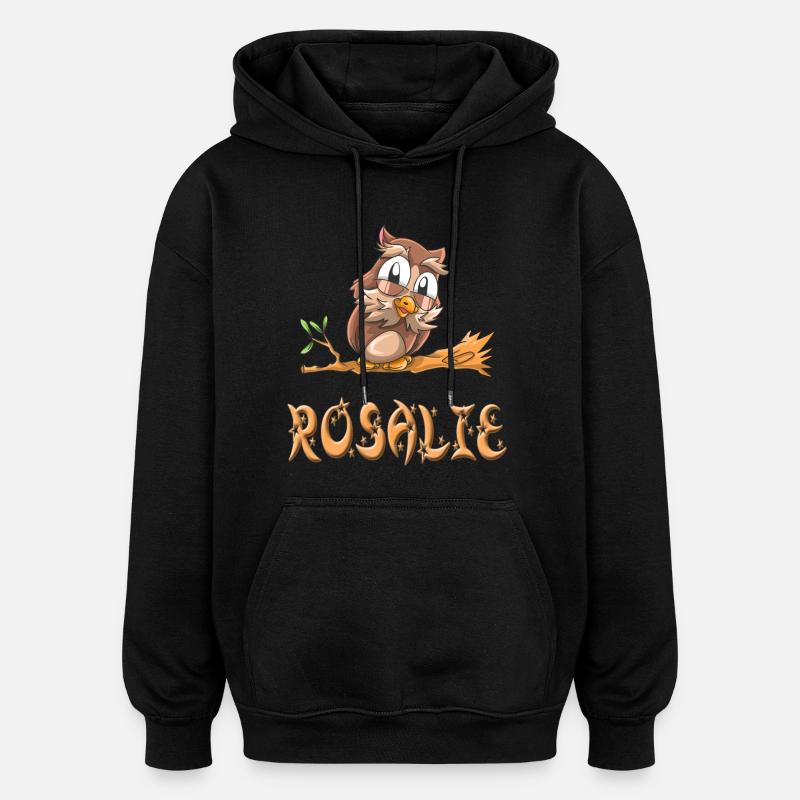 Eule Rosalie - Oversized Unisex Hoodie - Schwarz