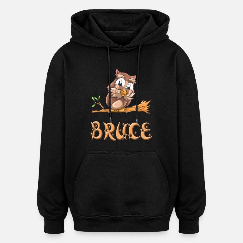 Hibou Bruce - Sweat à capuche oversize unisexe - noir