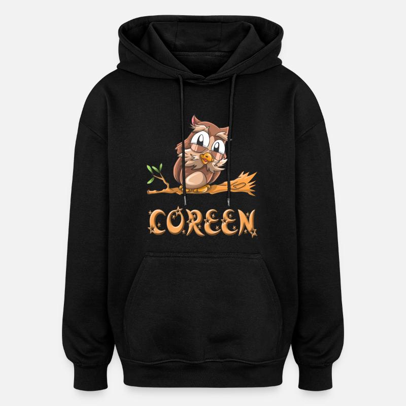Eule Coreen - Sweat à capuche oversize unisexe - noir