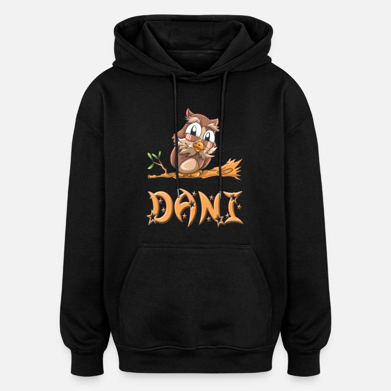 Hibou Dani - Sweat à capuche oversize unisexe - noir