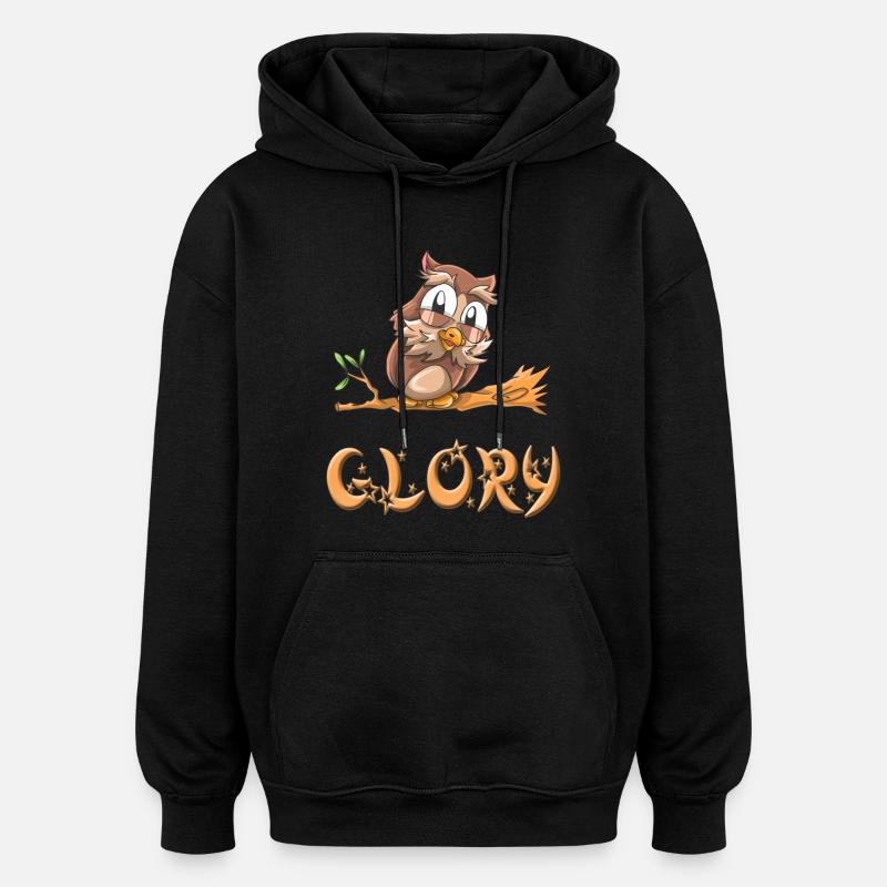 Eule Glory - Oversized Unisex Hoodie - Schwarz