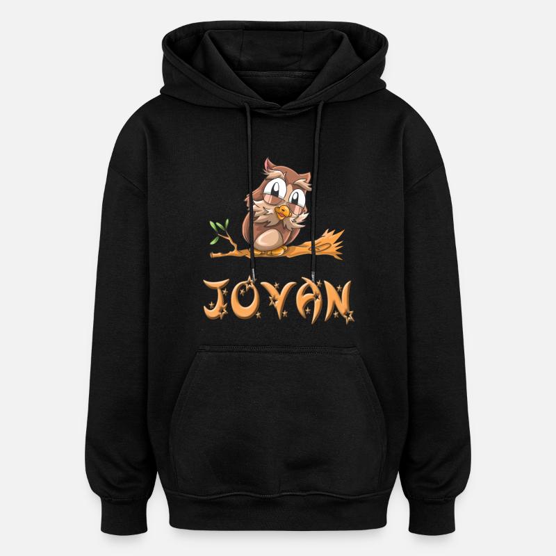 Hibou Jovan - Sweat à capuche oversize unisexe - noir