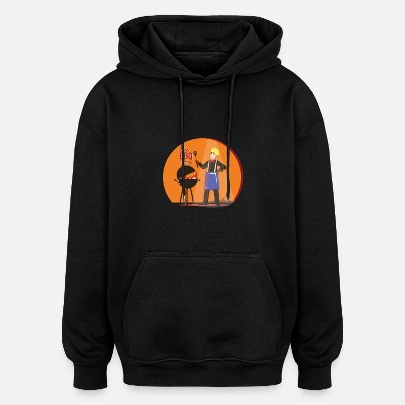 son temps de barbecue - Sweat à capuche oversize unisexe - noir