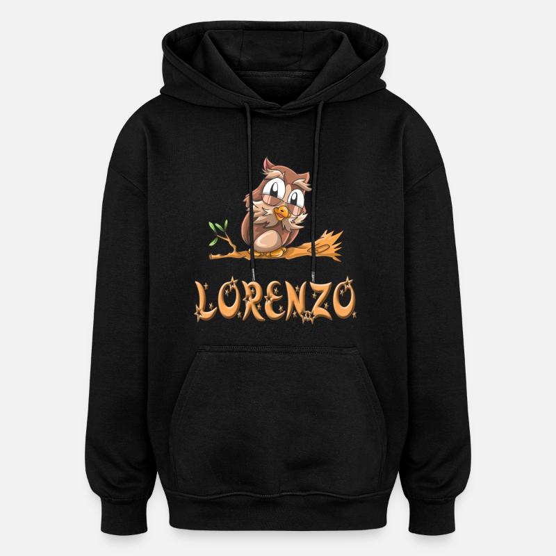 Eule Lorenzo - Oversized Unisex Hoodie - Schwarz