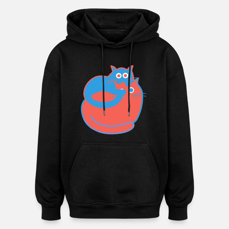 Tiff et Toeff - Sweat à capuche oversize unisexe - noir