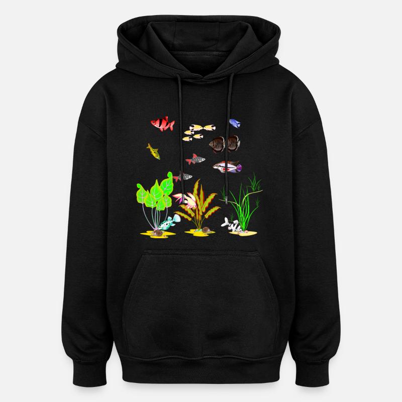 Mon Fish Tank 3 - Sweat à capuche oversize unisexe - noir