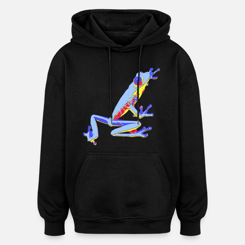 froggy - Sweat à capuche oversize unisexe - noir