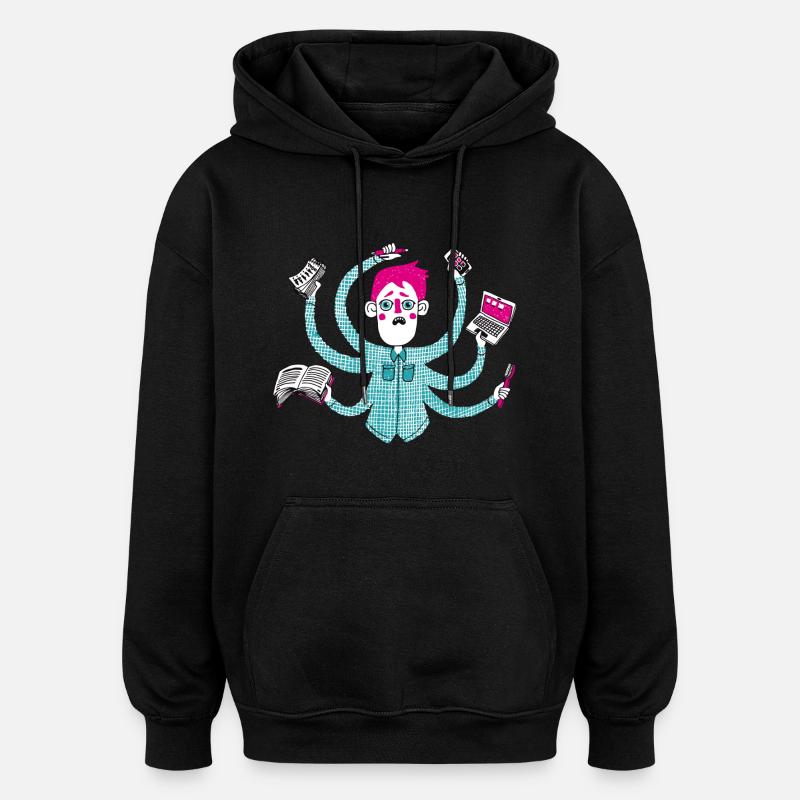 Multitasking - Oversized Unisex Hoodie - black