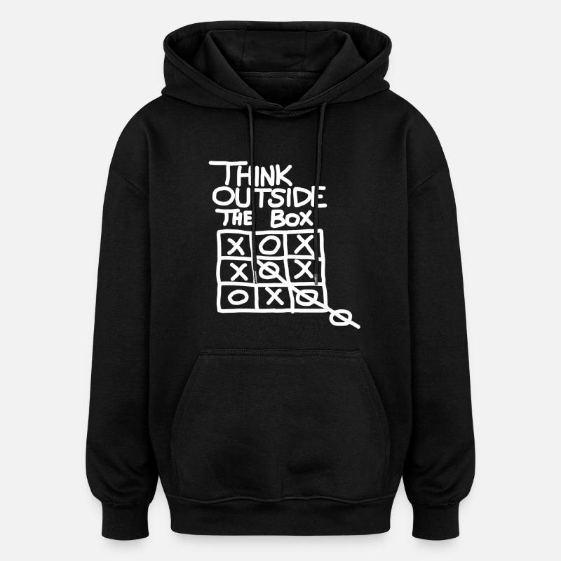 Think outside the box - Oversized Unisex Hoodie - black