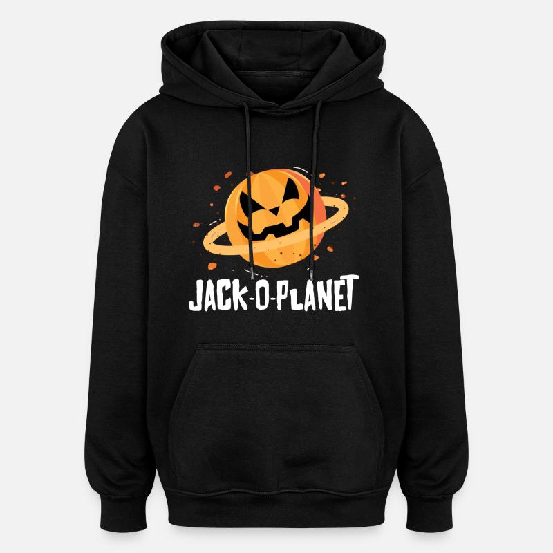 Halloween Pumpkin Face Jack-O-Planet - Sweat à capuche oversize unisexe - noir