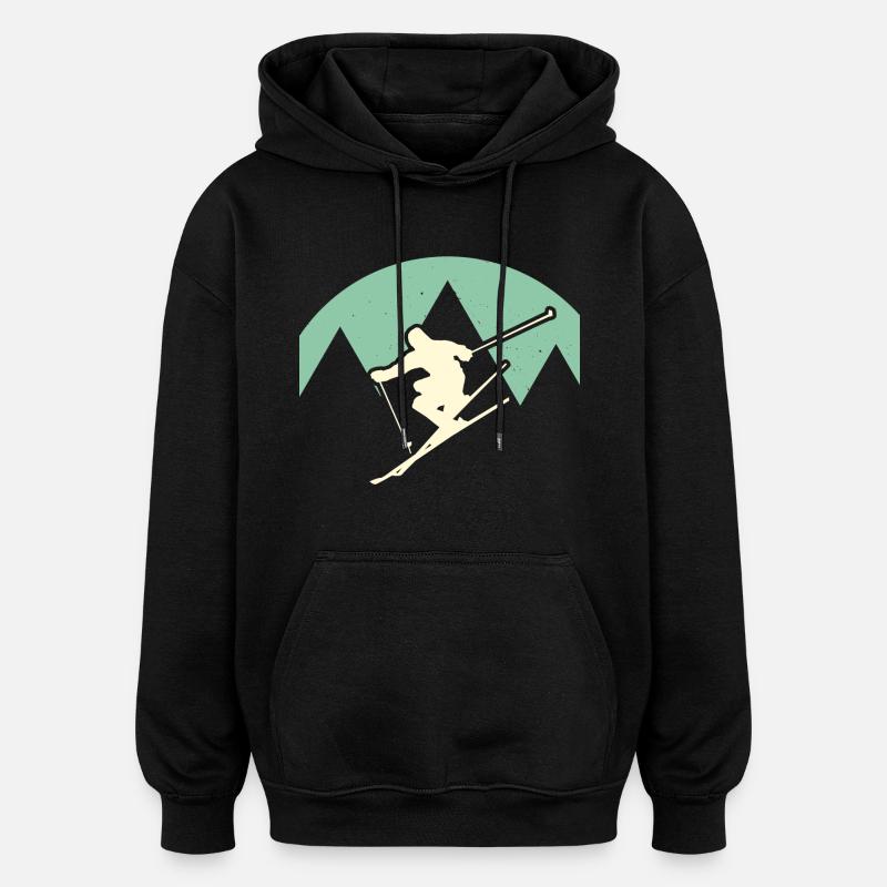 skier - Oversized Unisex Hoodie - black