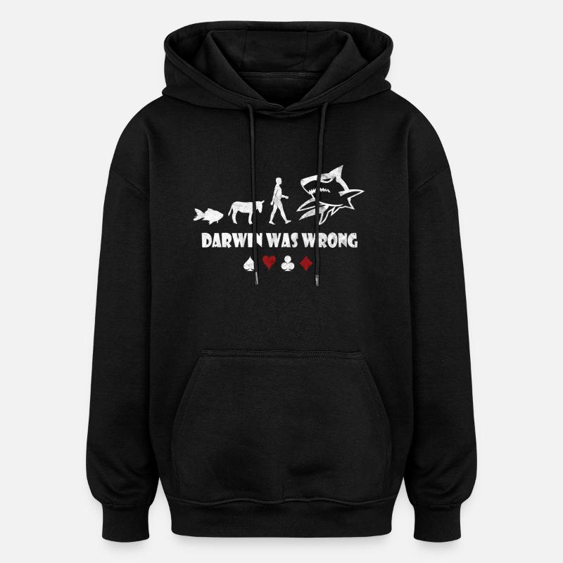 poker - Sweat à capuche oversize unisexe - noir