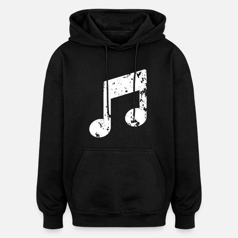 Musique Note - Sweat à capuche oversize unisexe - noir