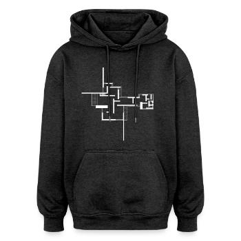 architecture - Sweat à capuche oversize unisexe - charbon - Devant - Noah (186cm)
