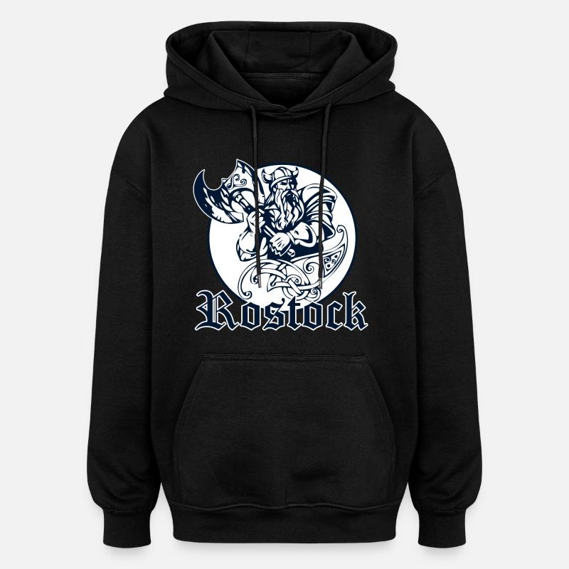 Rostock - Design - Sweat à capuche oversize unisexe - noir