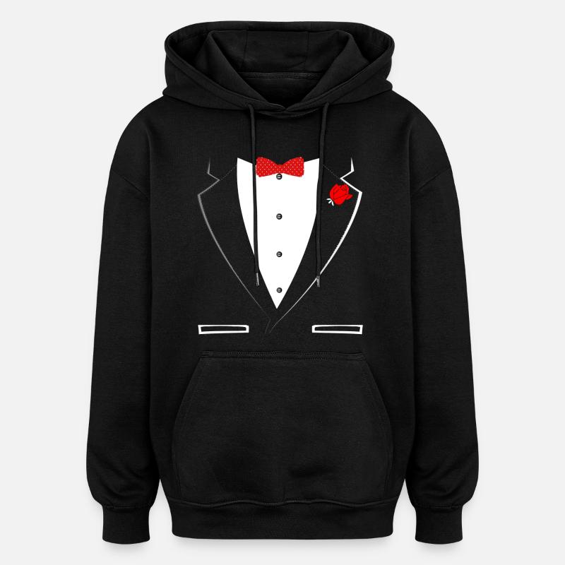 Tuxedo Gentleman Style - Oversized Unisex Hoodie - black