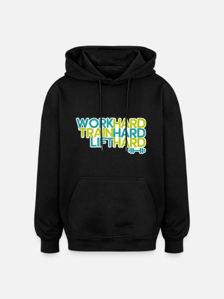 Fitness saying - Oversized Unisex Hoodie - black