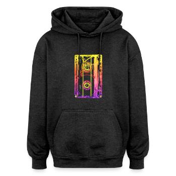 80er Party - Oversized Unisex Hoodie - Anthrazit - Vorne - Noah (186cm)