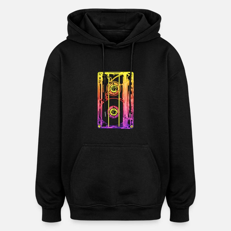 Fête des années 80 - Sweat à capuche oversize unisexe - noir