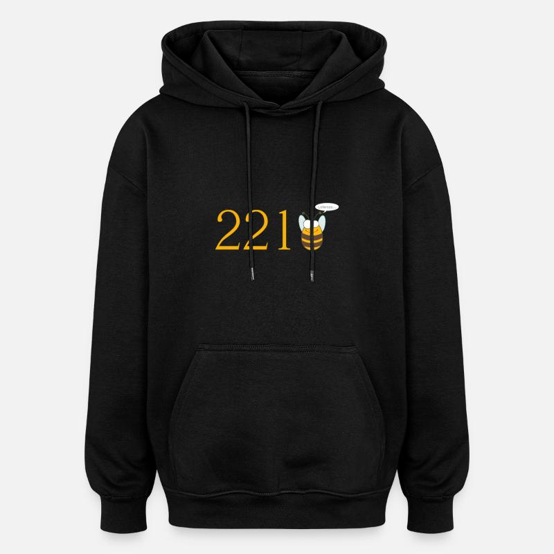 221bee - Sweat à capuche oversize unisexe - noir