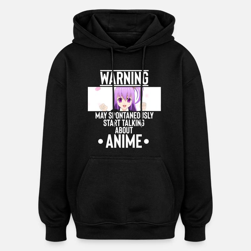 Anime - Sweat à capuche oversize unisexe - noir