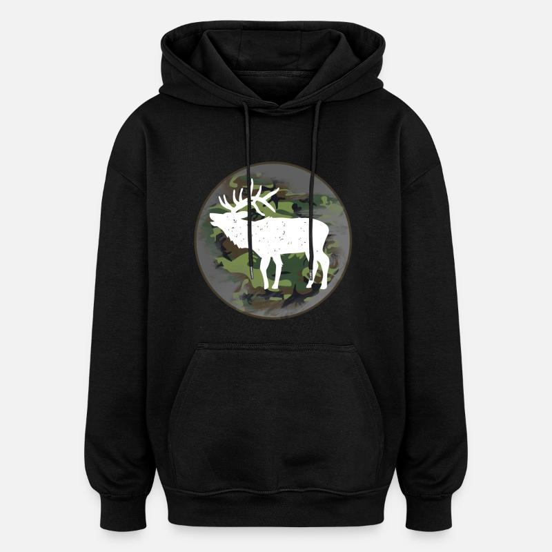 Élan chasseur - Sweat à capuche oversize unisexe - noir