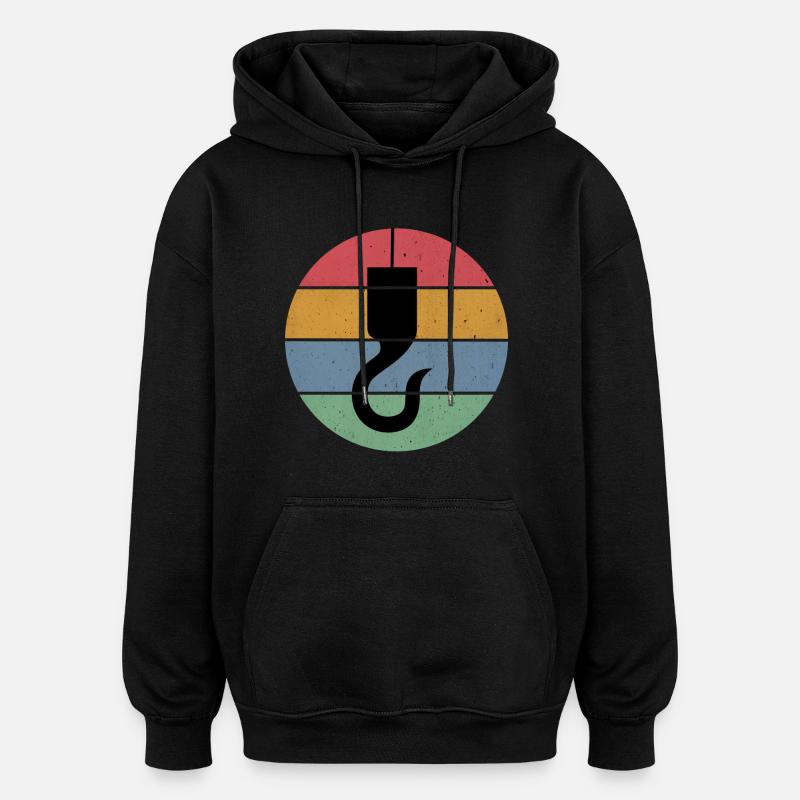 Opérateur de grue à crochet - Sweat à capuche oversize unisexe - noir