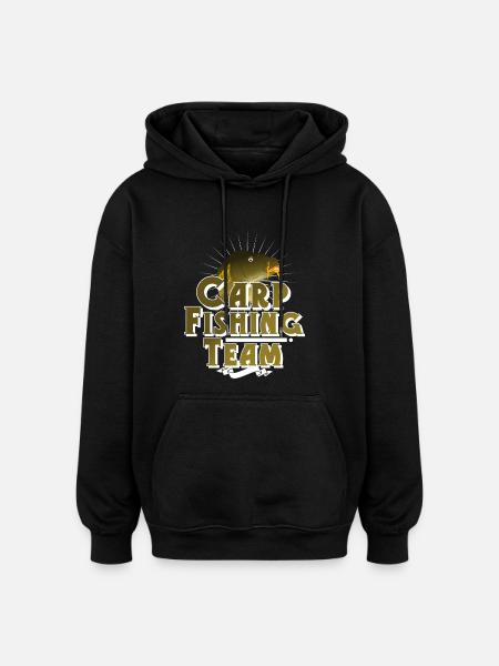 Carp fishing angler fishing - Oversized Unisex Hoodie - black