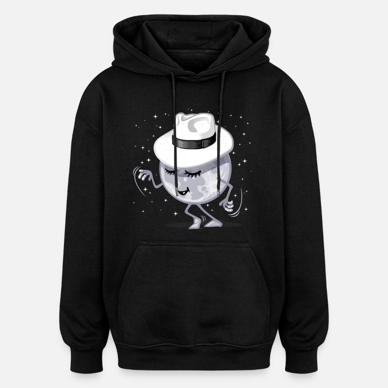 Lune qui danse - Sweat à capuche oversize unisexe - noir