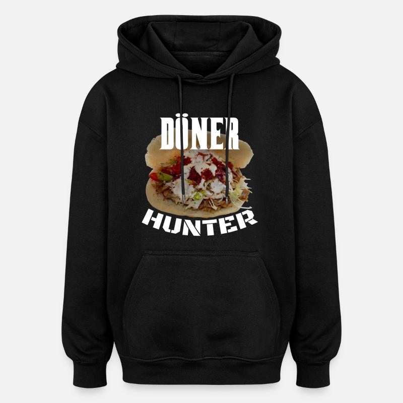 Döner Kebab Hunter - Oversized Unisex Hoodie - Schwarz