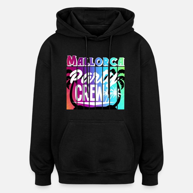 Mallorca Party Crew - Sweat à capuche oversize unisexe - noir